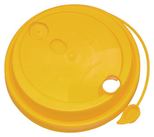 Крышка для стакана бумажного 90 мм ЖЕЛТАЯ матовая с клапаном ПП (с питейником) ВЗЛП Крышка для стакана бумажного 90 мм ЖЕЛТАЯ матовая с клапаном ПП (с питейником) ВЗЛП