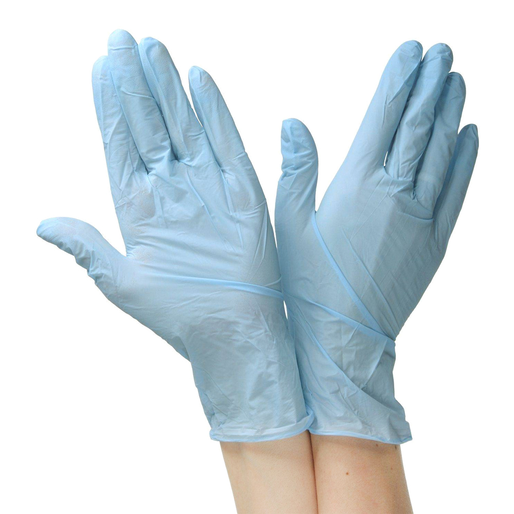 Перчатки "М" нитриловые неопудренные голубые Перчатки "М" нитриловые неопудренные голубые