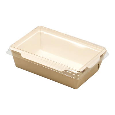 Контейнер-бумажный-400-мл-145х95х45-прямоуг-крафтбелый-с-пластиковой-крышкой-Пактон Контейнер-бумажный-400-мл-145х95х45-прямоуг-крафтбелый-с-пластиковой-крышкой-Пактон